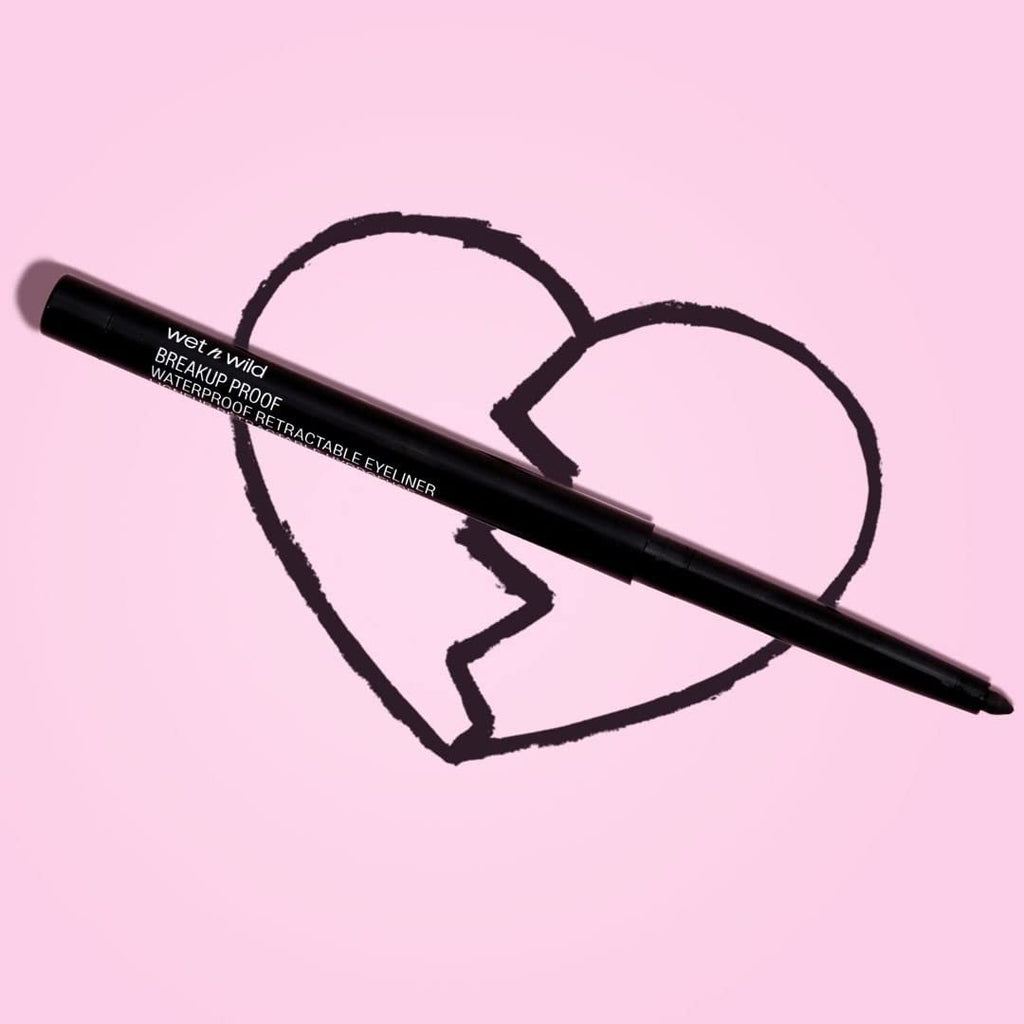 wet n wild Mega Last Breakup Proof Waterproof Retractable Gel Eyeliner - Ultra Pigmented 16-Hour Long Wear, Smudge Proof Satin Finish Formula, Cruelty-Free & Vegan - Charcoal