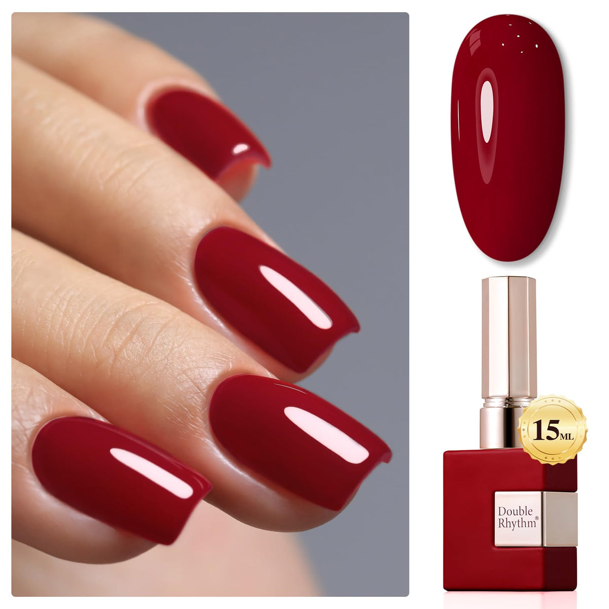 Double Rhythm 15ML Gel Nail Polish Pure Sheer Same Color Same Bottle Gel Polish Art Manicure Salon DIY at Home for Women (Milky White-A1075)