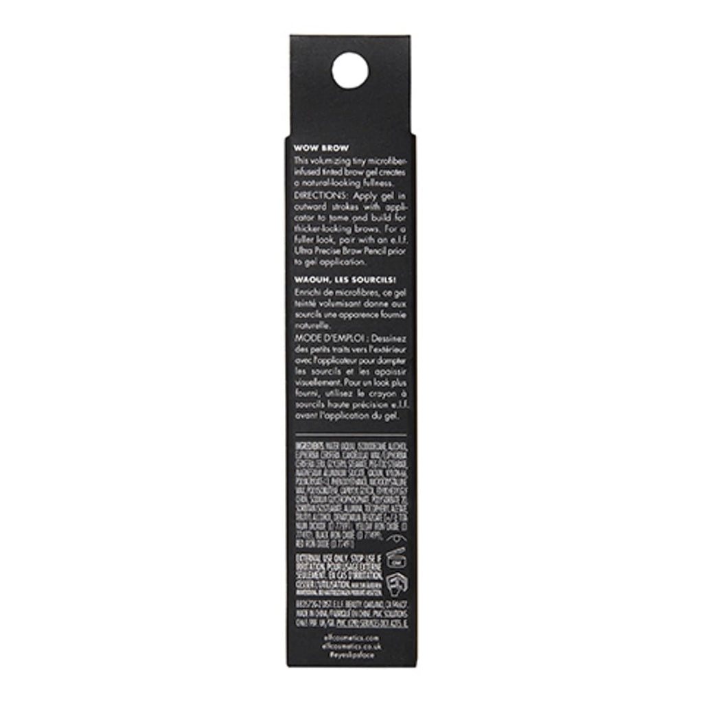 e.l.f. Wow Brow Gel, Volumizing, Buildable, Wax-Gel Hybrid, Creates Full, Voluminous-Looking Brows, Locks Brow Hairs In Place, Neutral Brown, Fiber-Infused 3.5g