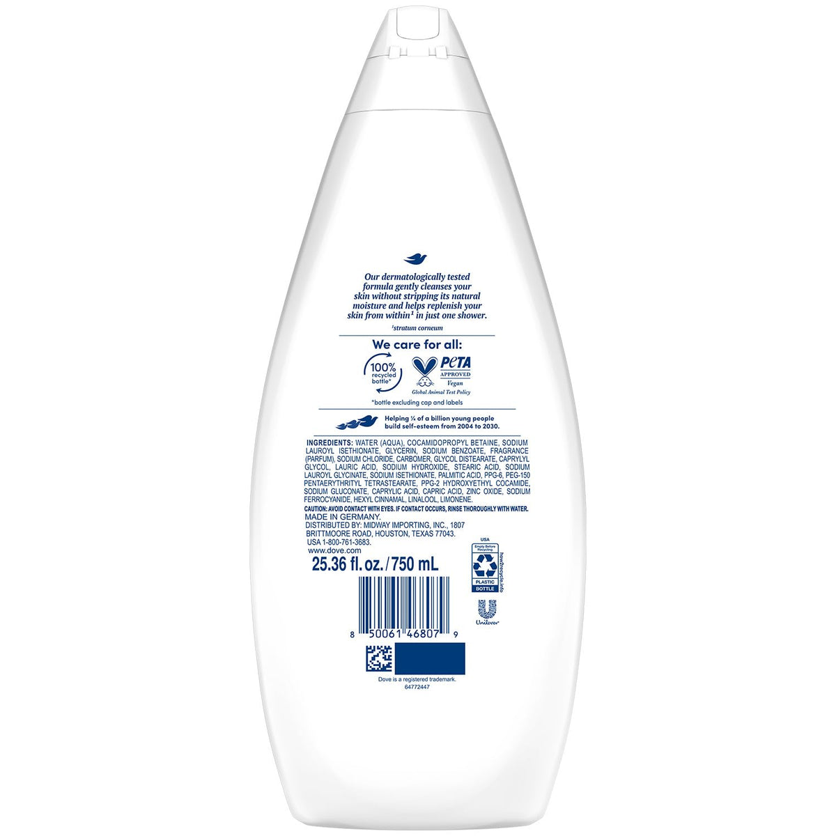 Dove Sensitive Skin Body Wash, 24hr Lotion-Soft Skin, 30.6 oz