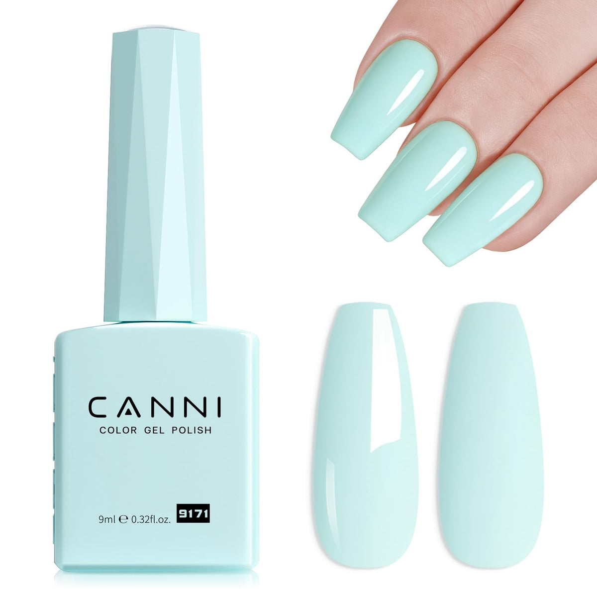 CANNI 9ml Light Yellow Green Gel Nail Polish High Gloss UV LED Soak Off Gel