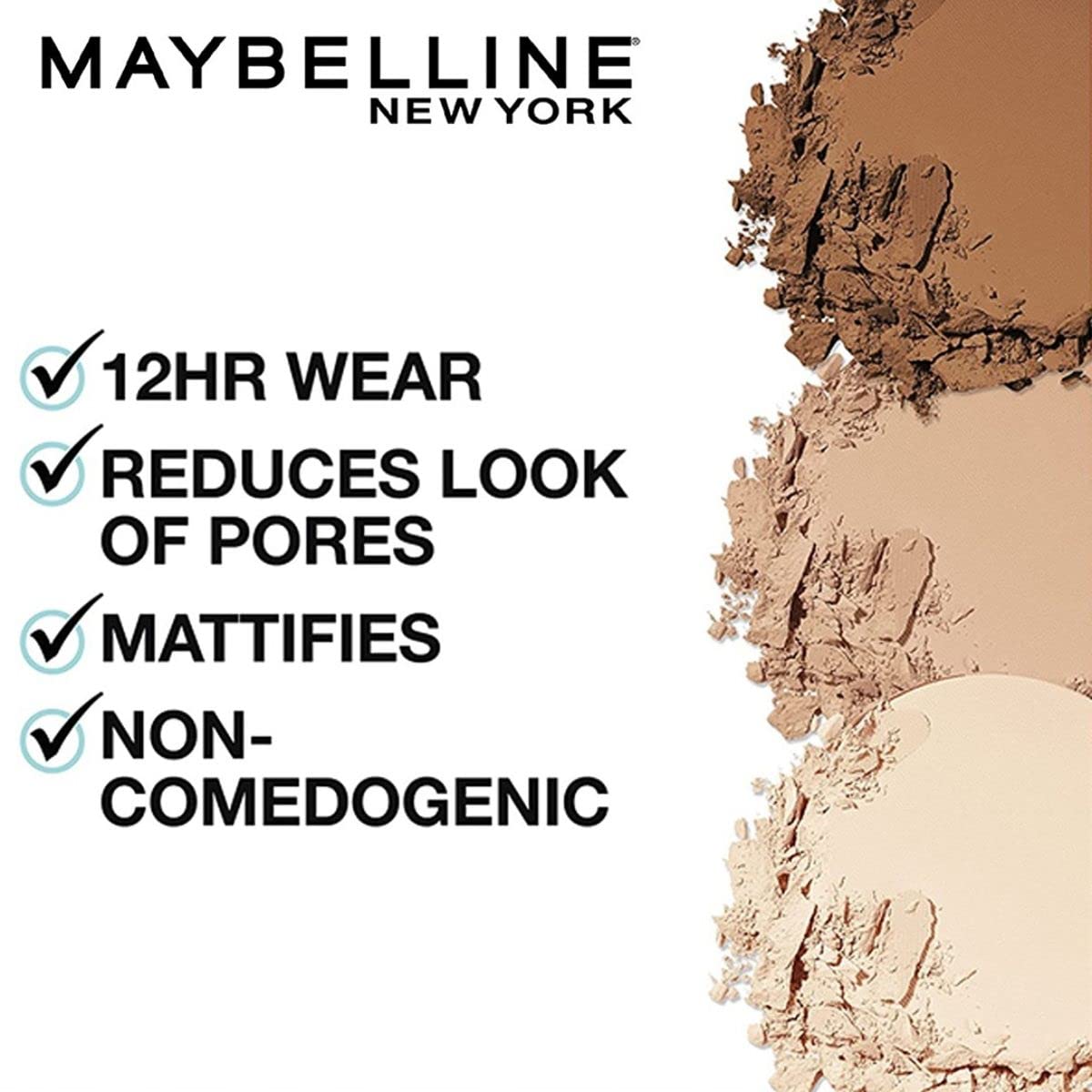Maybelline Fit Me Matte + Poreless Pressed Face Powder Makeup & Setting Powder, Natural Beige, 1 Count