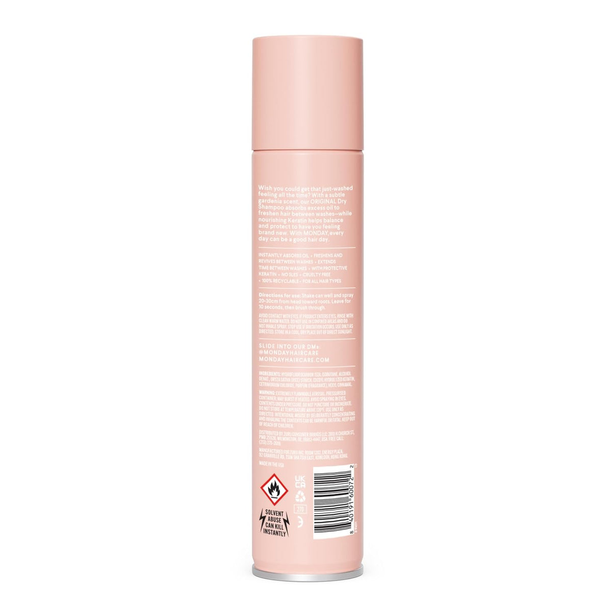 MONDAY HAIRCARE ORIGINAL Dry Shampoo with Keratin, oil-absorbing for All Hair Types 200 mL