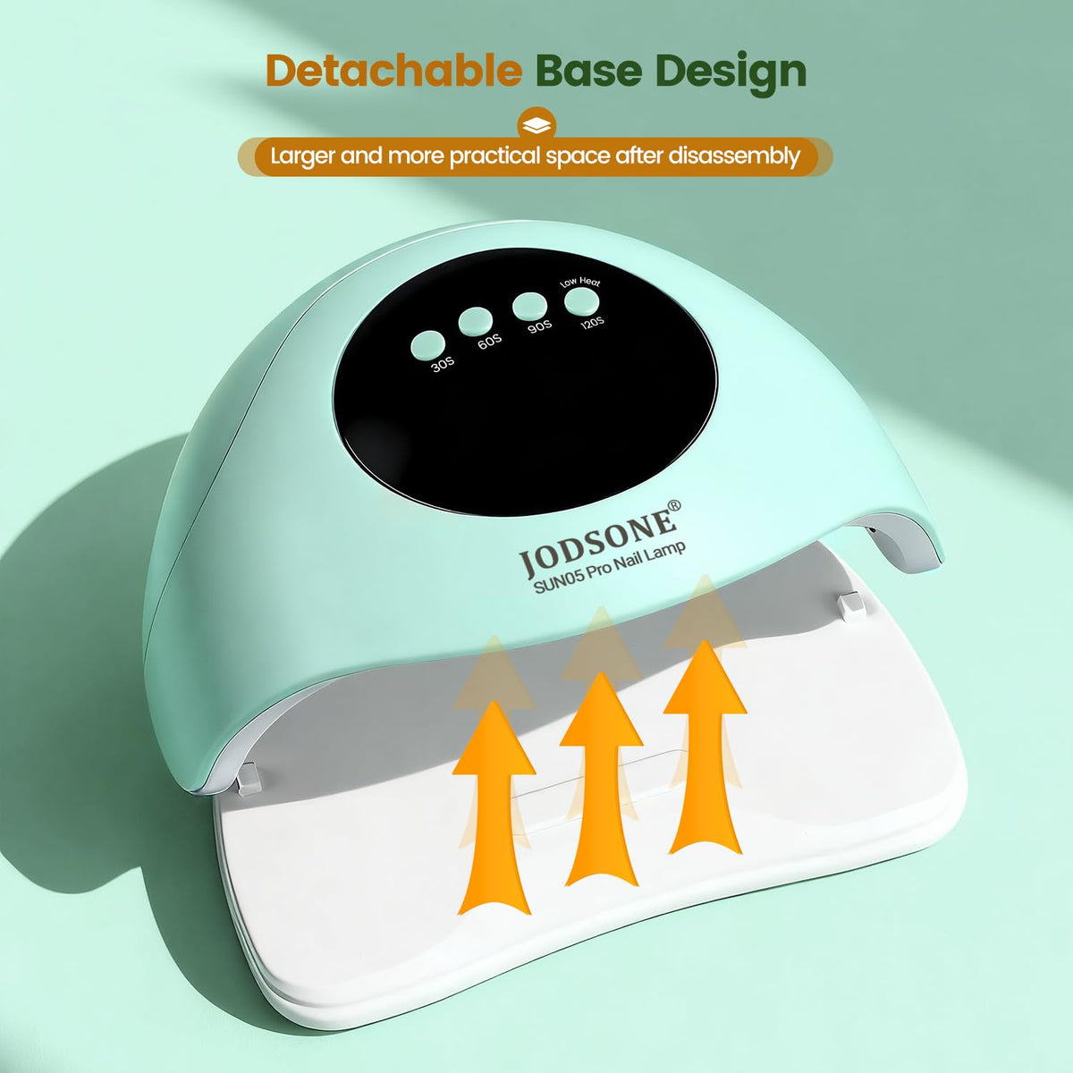 JODSONE U V LED Nail Lamp with Base Coat Top Coat Set, Nail Dryer for Gel Polish for Nails with Automatic Sensor & 4 Timers