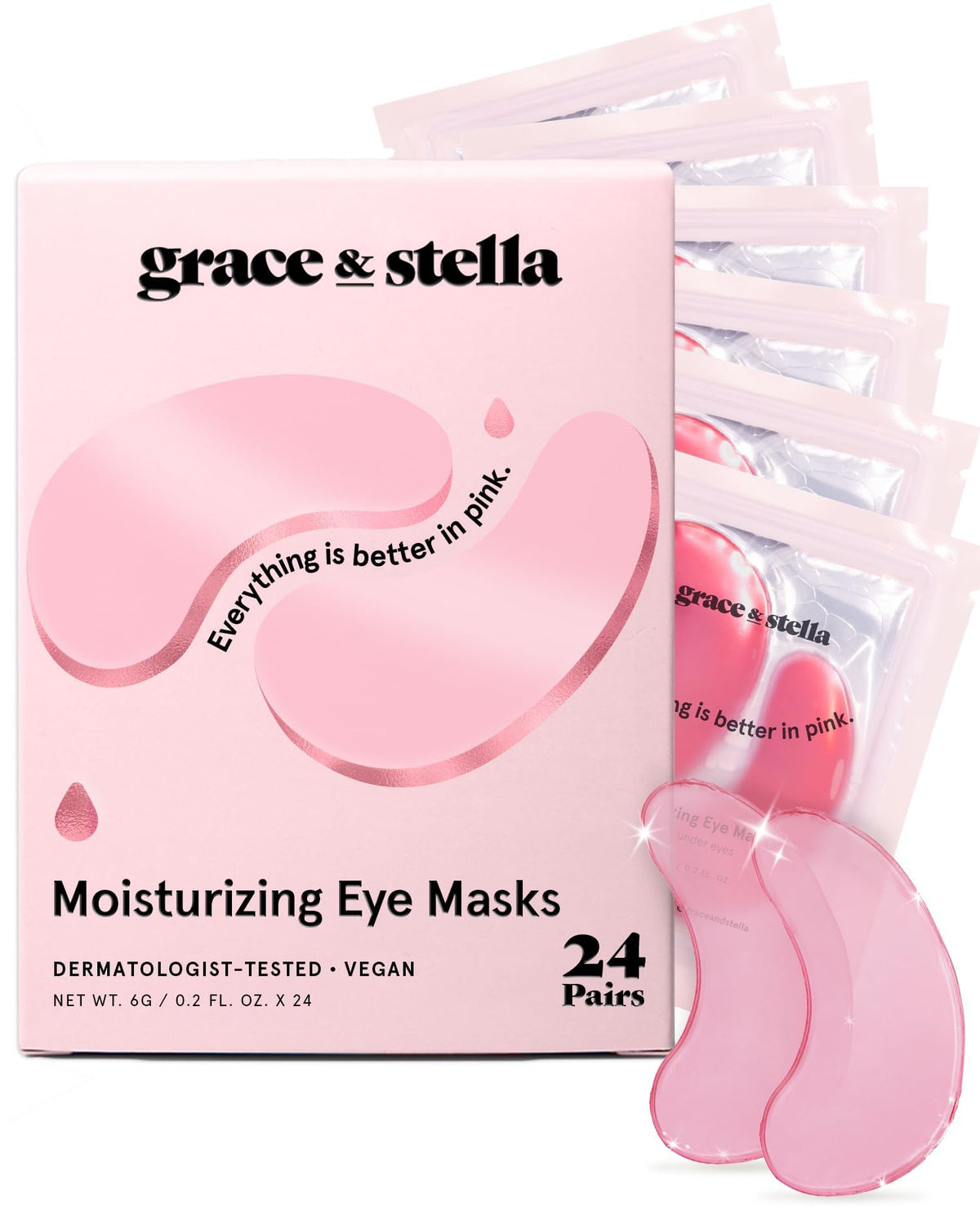grace & stella Award Winning Eye Patches for Puffy Eyes - Birthday Gifts for Women - Under Eye Mask for Dark Circles and Undereye Bags - Gifts for Mom - Vegan Cruelty-Free Self Care (24 Pairs, Gold)