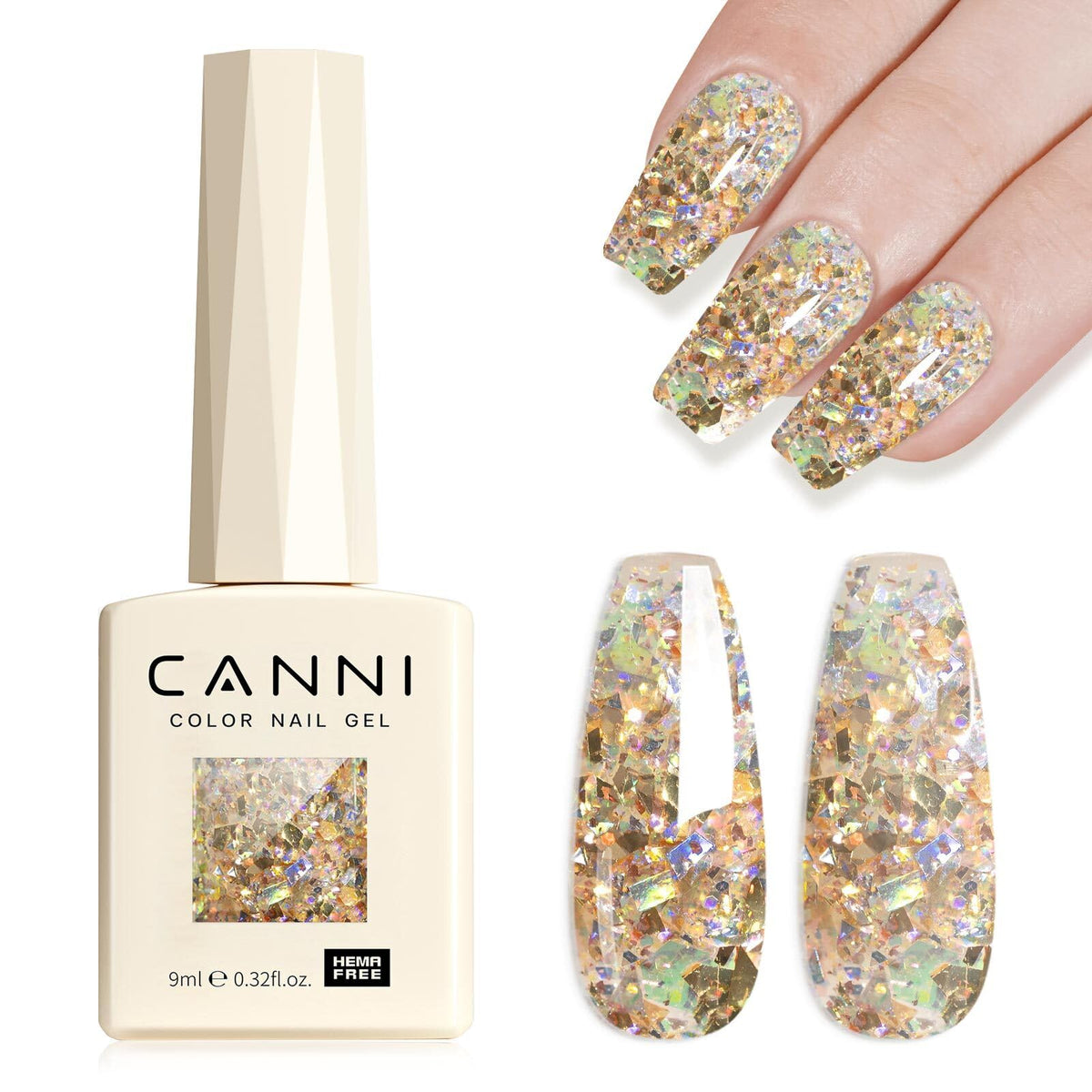 CANNI 9ml Light Yellow Green Gel Nail Polish High Gloss UV LED Soak Off Gel