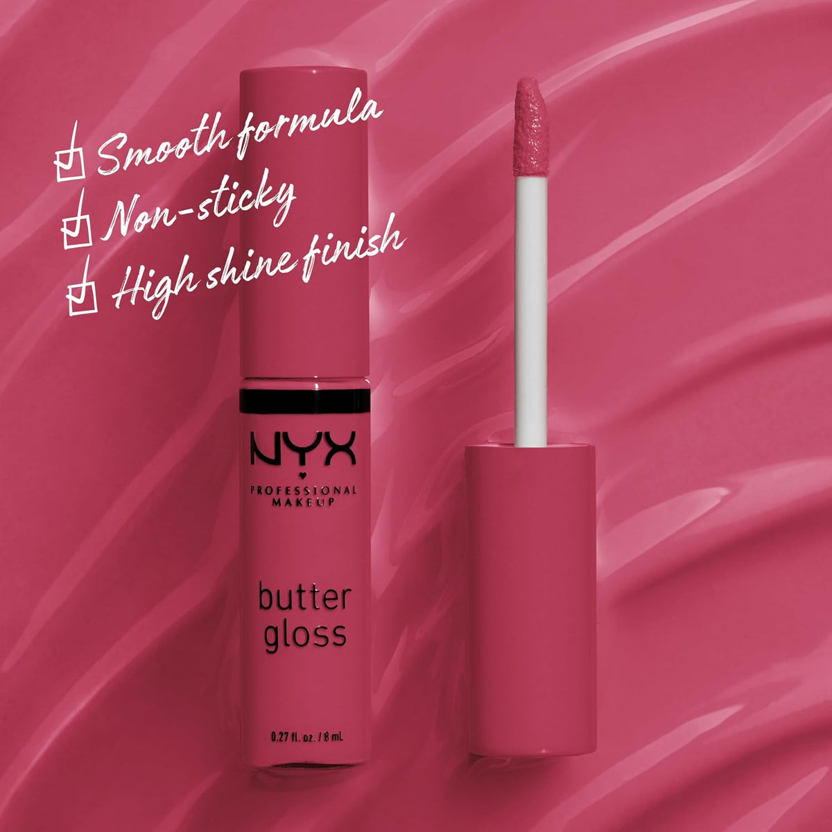 NYX PROFESSIONAL MAKEUP Butter Gloss, Non-Sticky Lip Gloss - Sugar Glass ,Clear