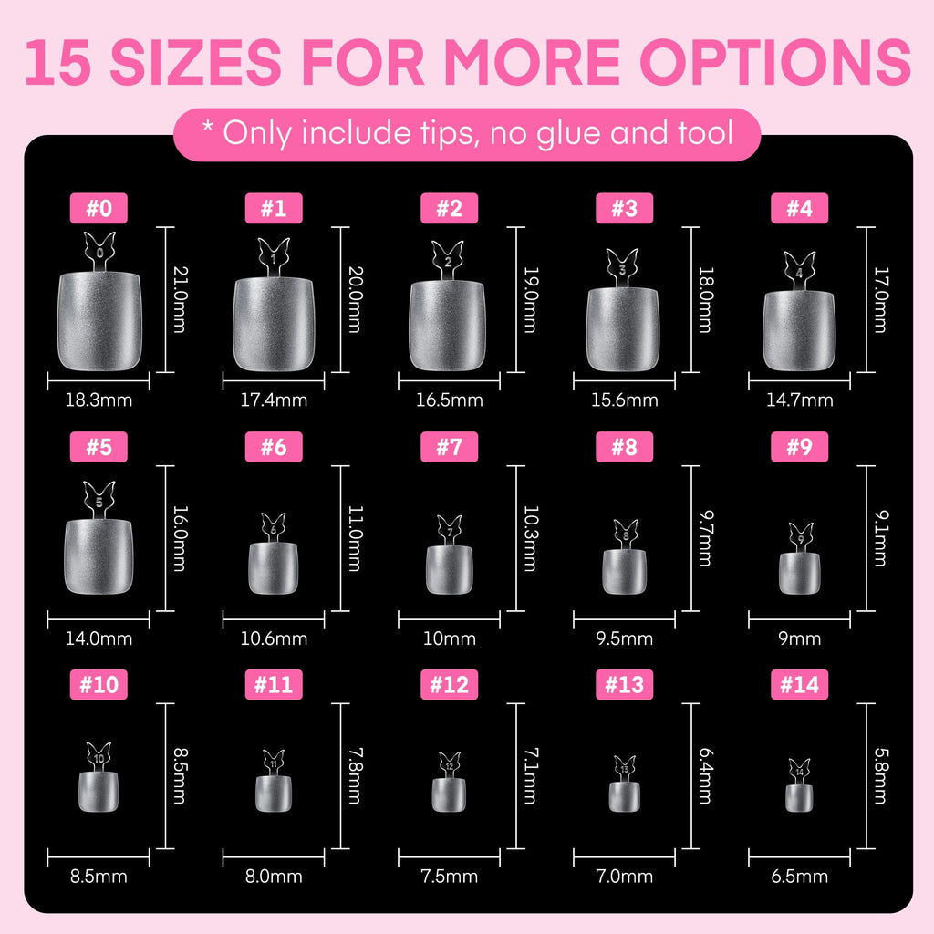 UNA GELLA Almond Gel Nail Tips 504PCS Pre-Etched Clear Fake Nails Tips