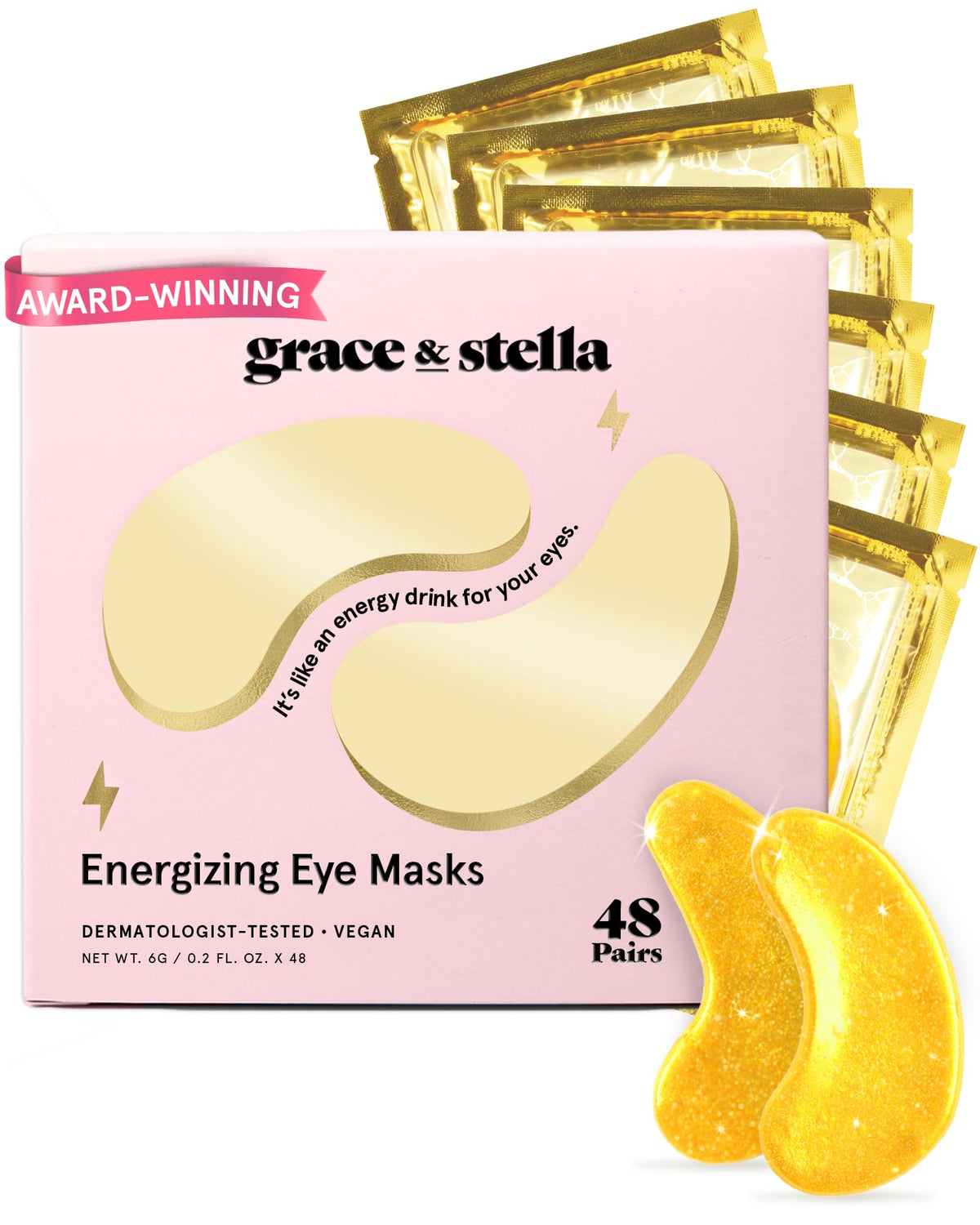 grace & stella Award Winning Eye Patches for Puffy Eyes - Birthday Gifts for Women - Under Eye Mask for Dark Circles and Undereye Bags - Gifts for Mom - Vegan Cruelty-Free Self Care (24 Pairs, Gold)