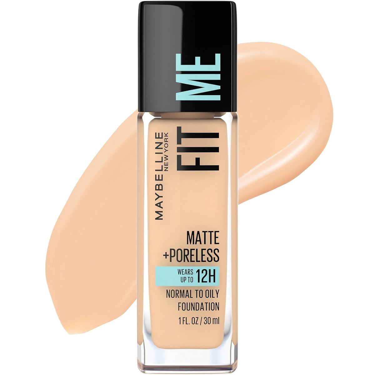 Maybelline Fit Me Matte + Poreless Liquid Oil-Free Foundation Makeup, Toffee, 1 Count (Packaging May Vary)