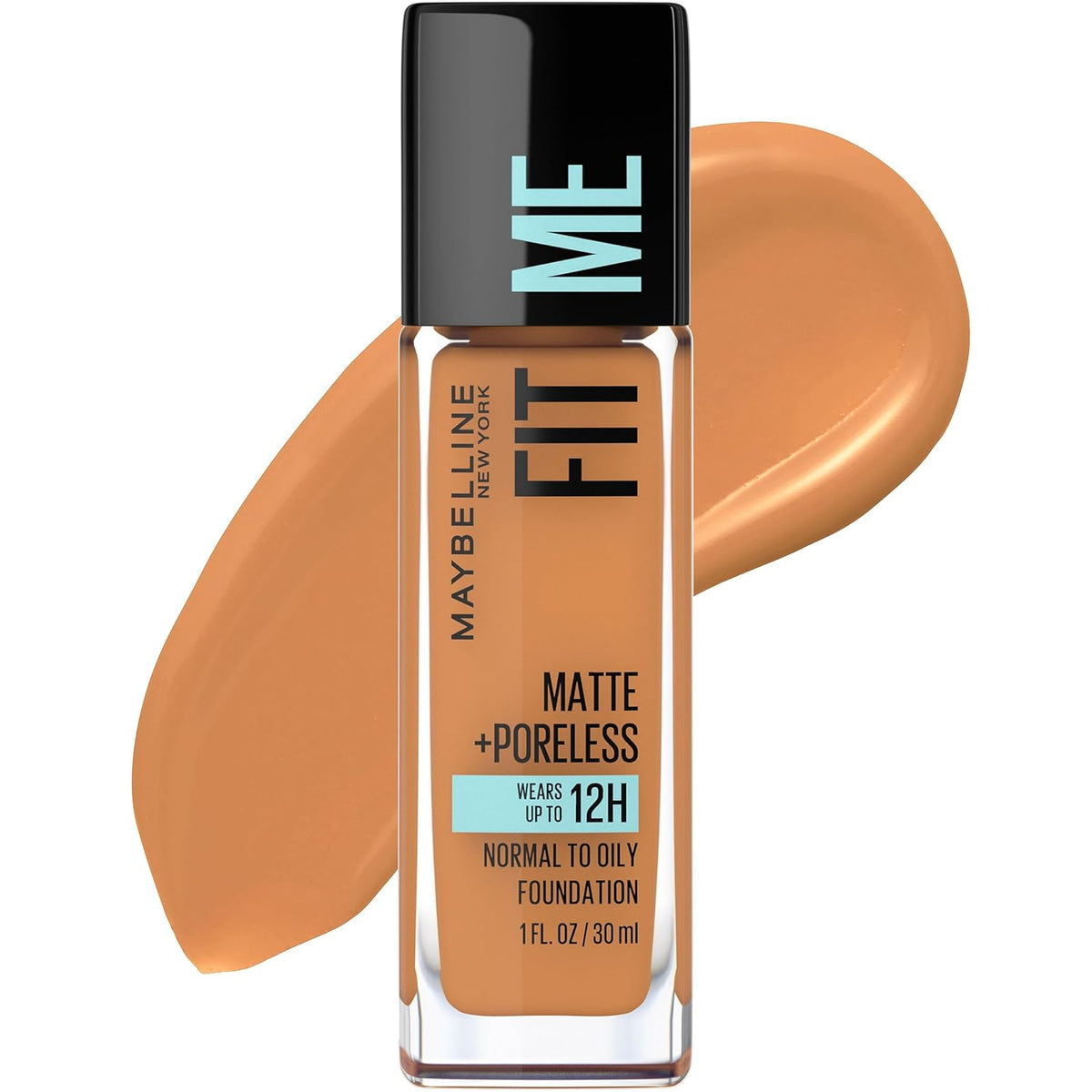 Maybelline Fit Me Matte + Poreless Liquid Oil-Free Foundation Makeup, Toffee, 1 Count (Packaging May Vary)