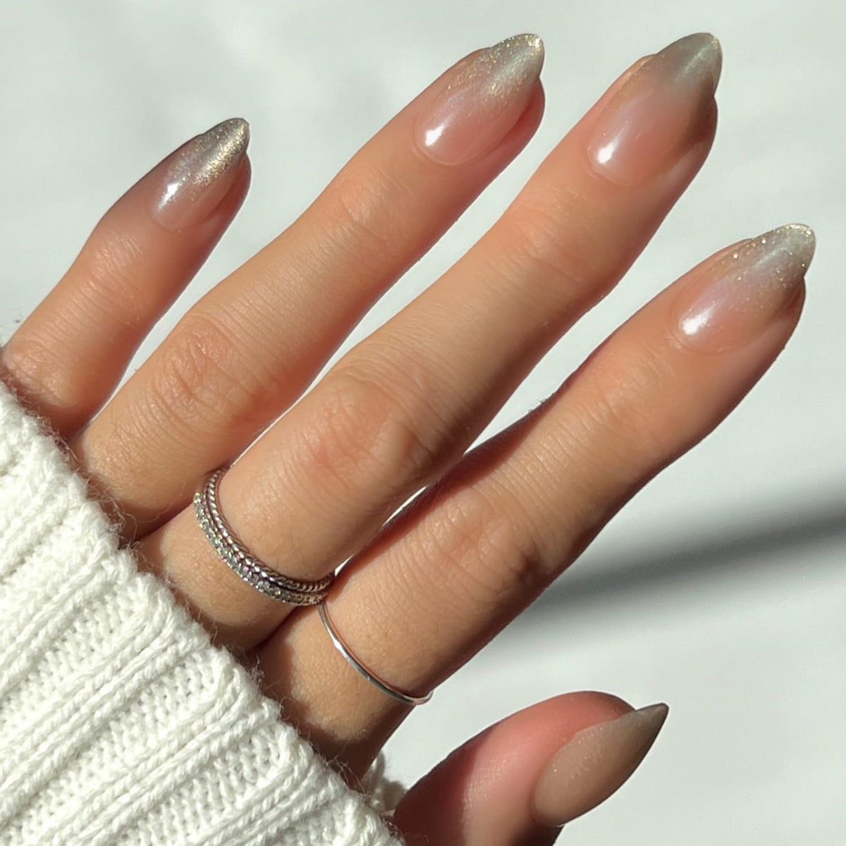 Glamnetic Press On Nails, Short Almond Glossy, Fake Nails 30pc Nail Kit