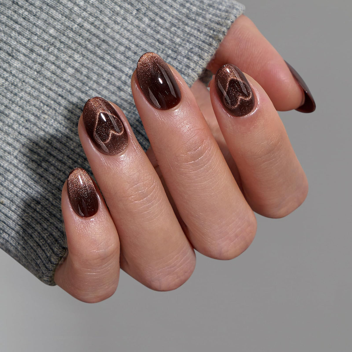 BTArtbox Press On Nails, Short Almond Pink Fake Nails, 32Pcs Full Kit