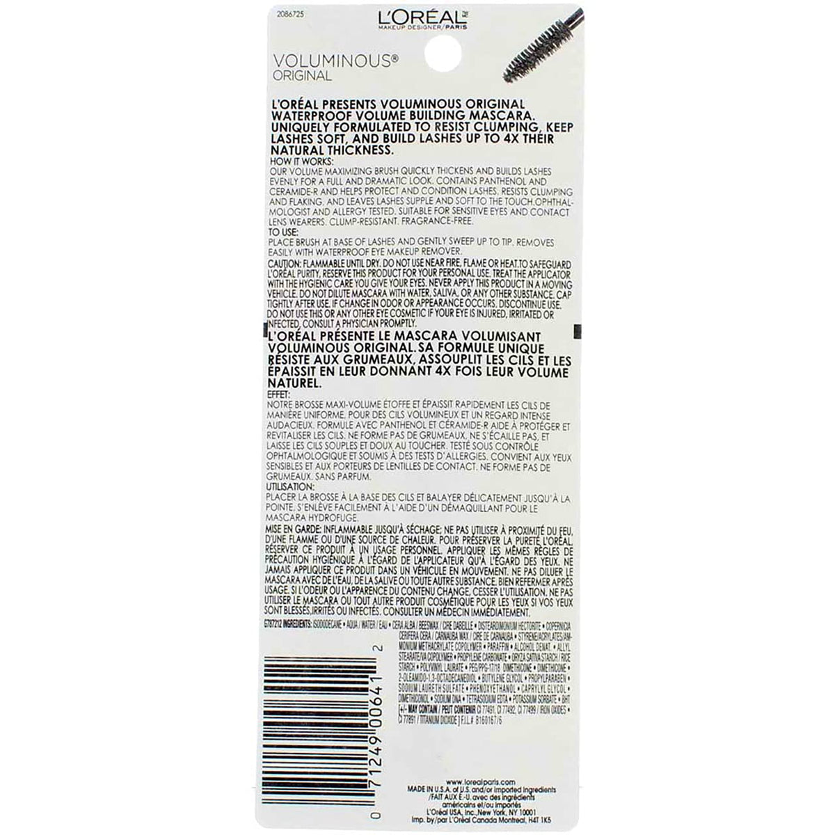 L'Oreal Paris Makeup Voluminous Original Mascara, Deep Burgundy, 0.26 Fl Oz