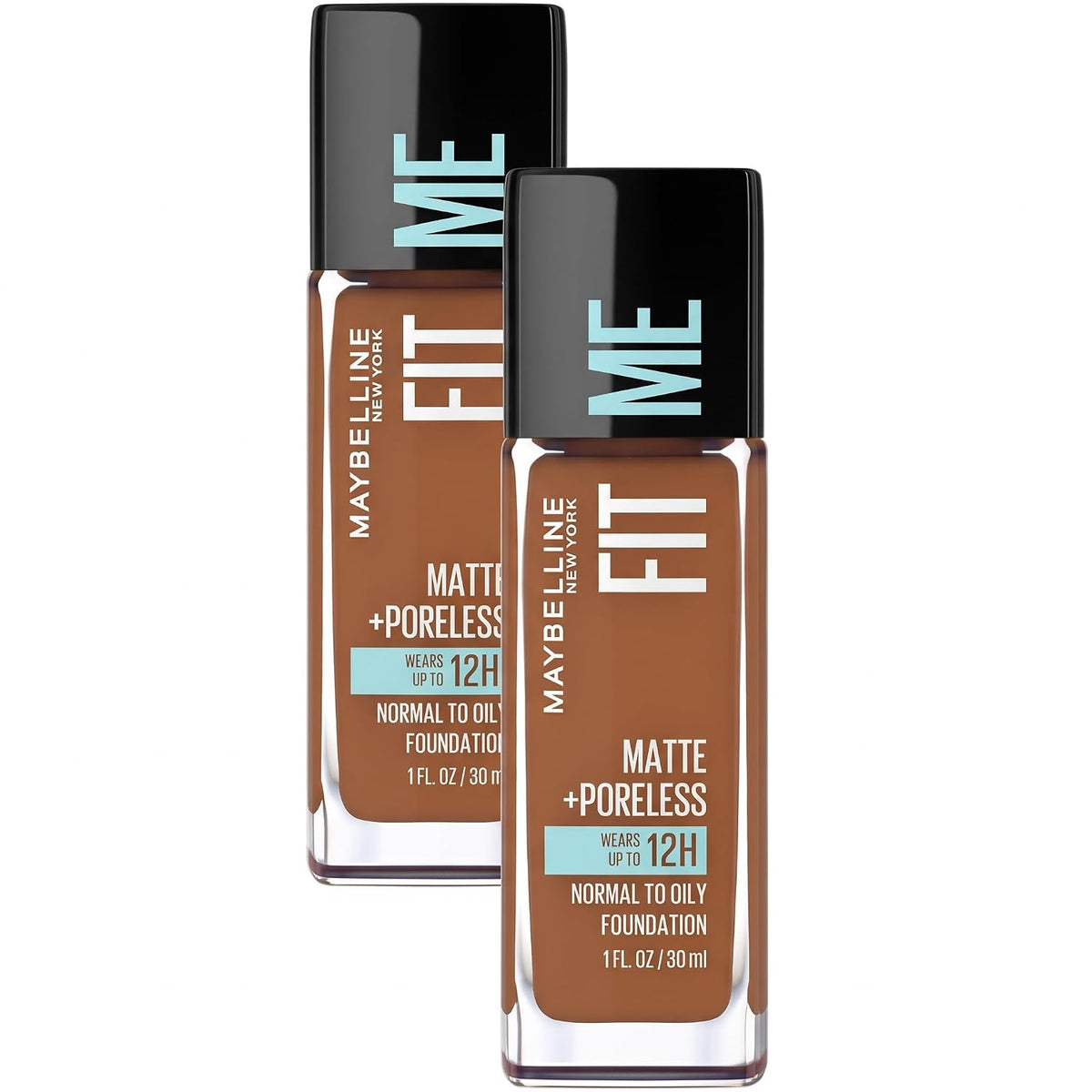 Maybelline Fit Me Matte + Poreless Liquid Oil-Free Foundation Makeup, Toffee, 1 Count (Packaging May Vary)