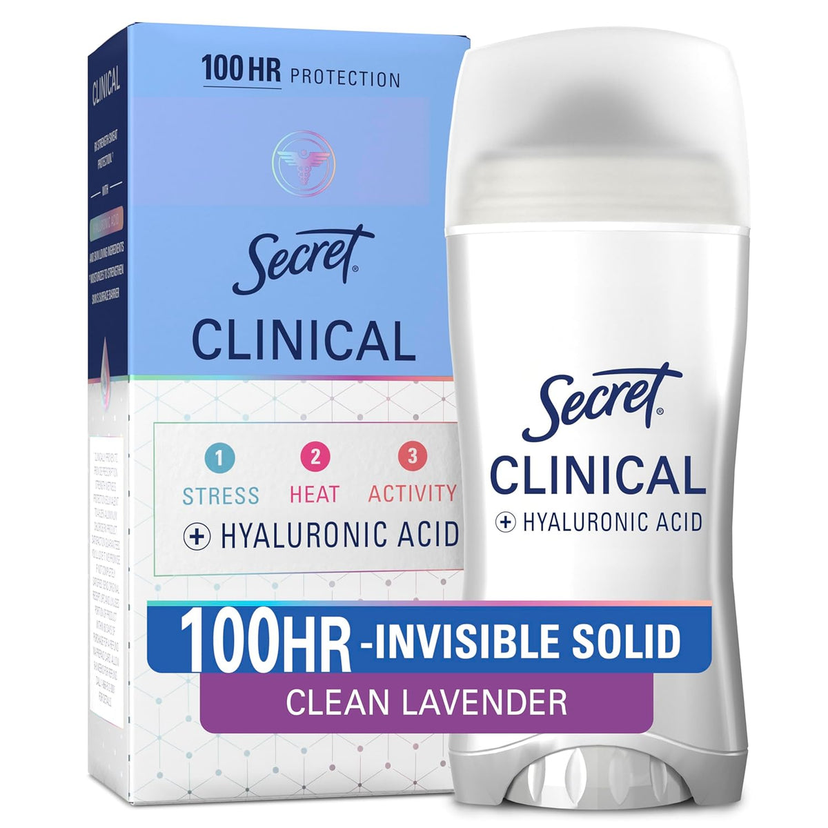 Secret Clinical Strength 100HR Defense, Invisible Solid Antiperspirant Deodorant for Women, A'Ja Wilson Edition, Triple Threat Sweat Protection, Hyaluronic Acid, Court Queen Citrus Scent, 2.6 oz