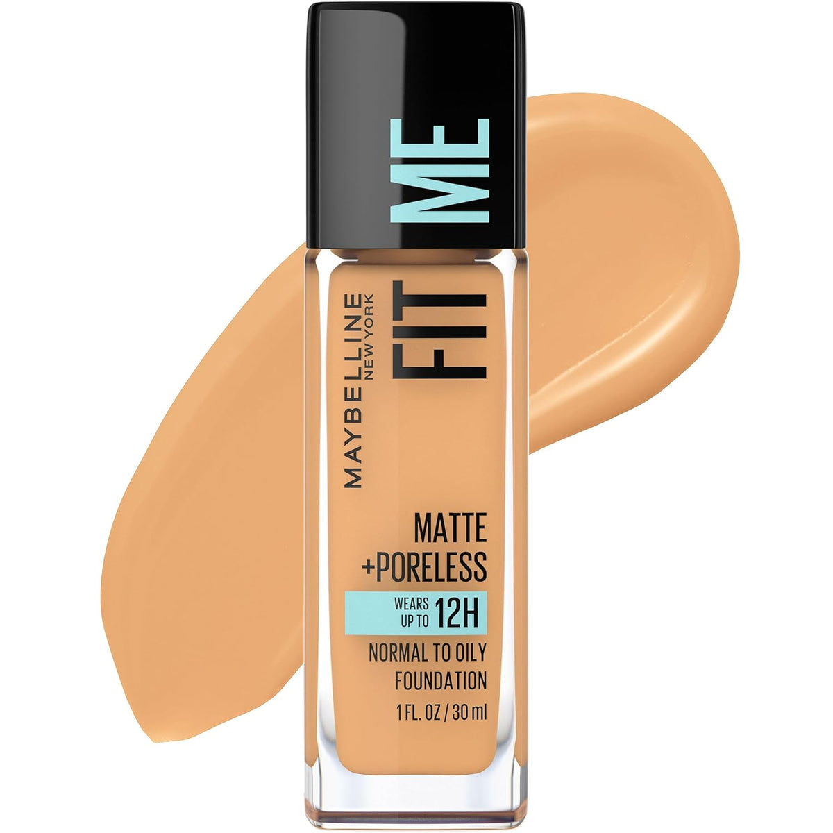 Maybelline Fit Me Matte + Poreless Liquid Oil-Free Foundation Makeup, Toffee, 1 Count (Packaging May Vary)