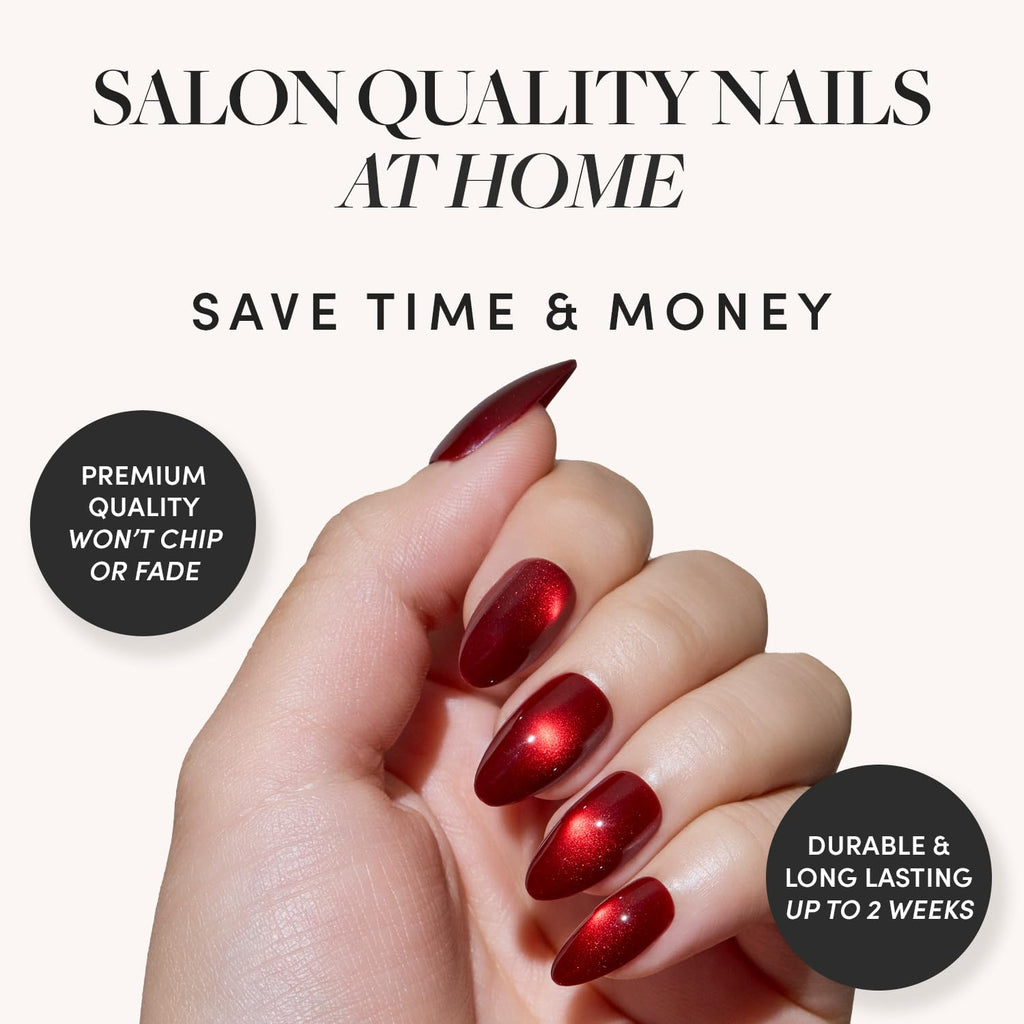 Glamnetic Halloween Press On Nails, Short Almond Glazed, October Nights