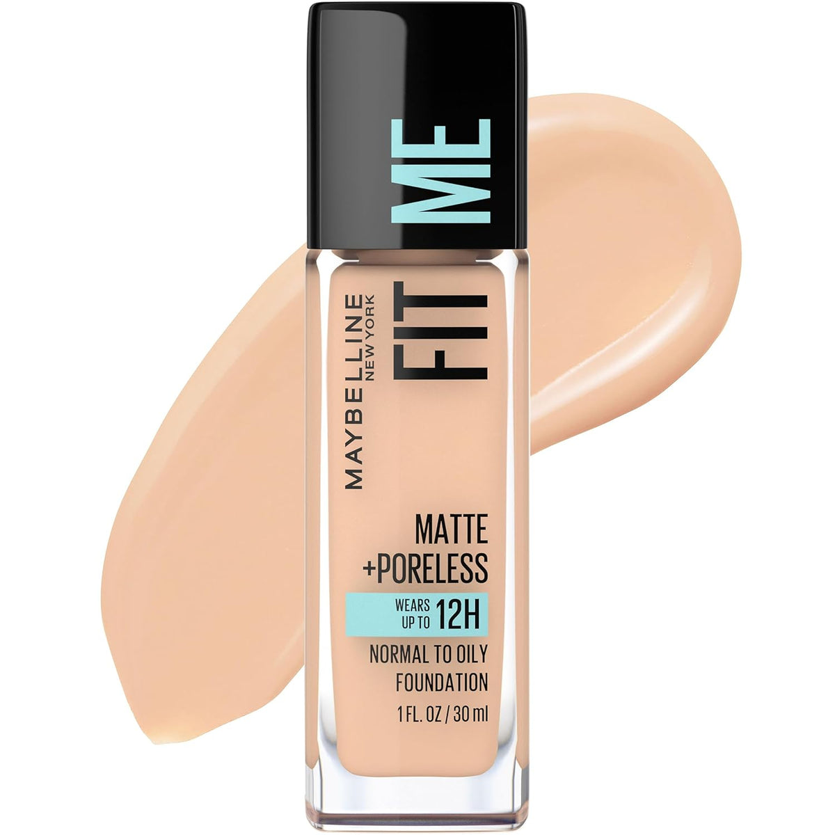 Maybelline Fit Me Matte + Poreless Liquid Oil-Free Foundation Makeup, Toffee, 1 Count (Packaging May Vary)