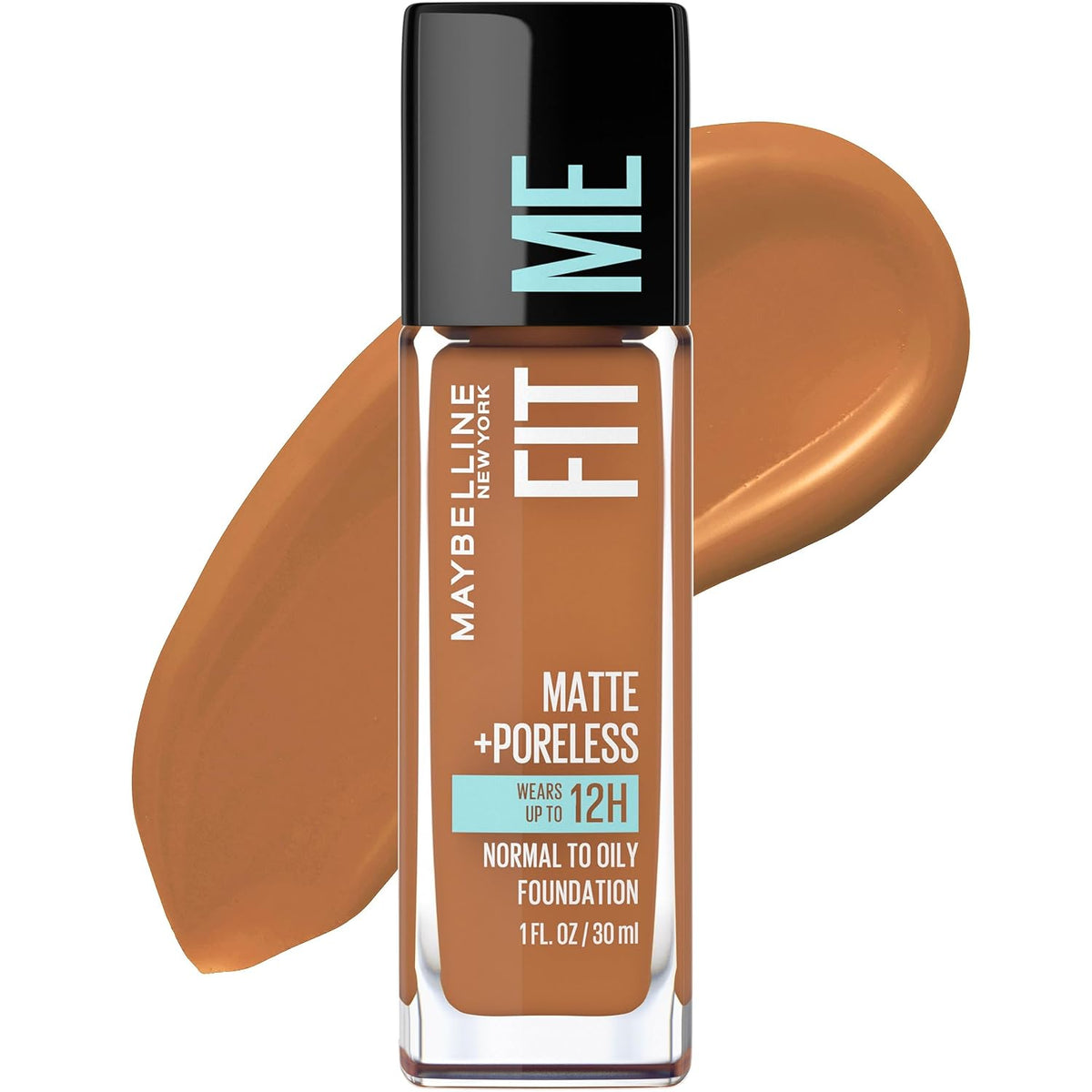 Maybelline Fit Me Matte + Poreless Liquid Oil-Free Foundation Makeup, Toffee, 1 Count (Packaging May Vary)