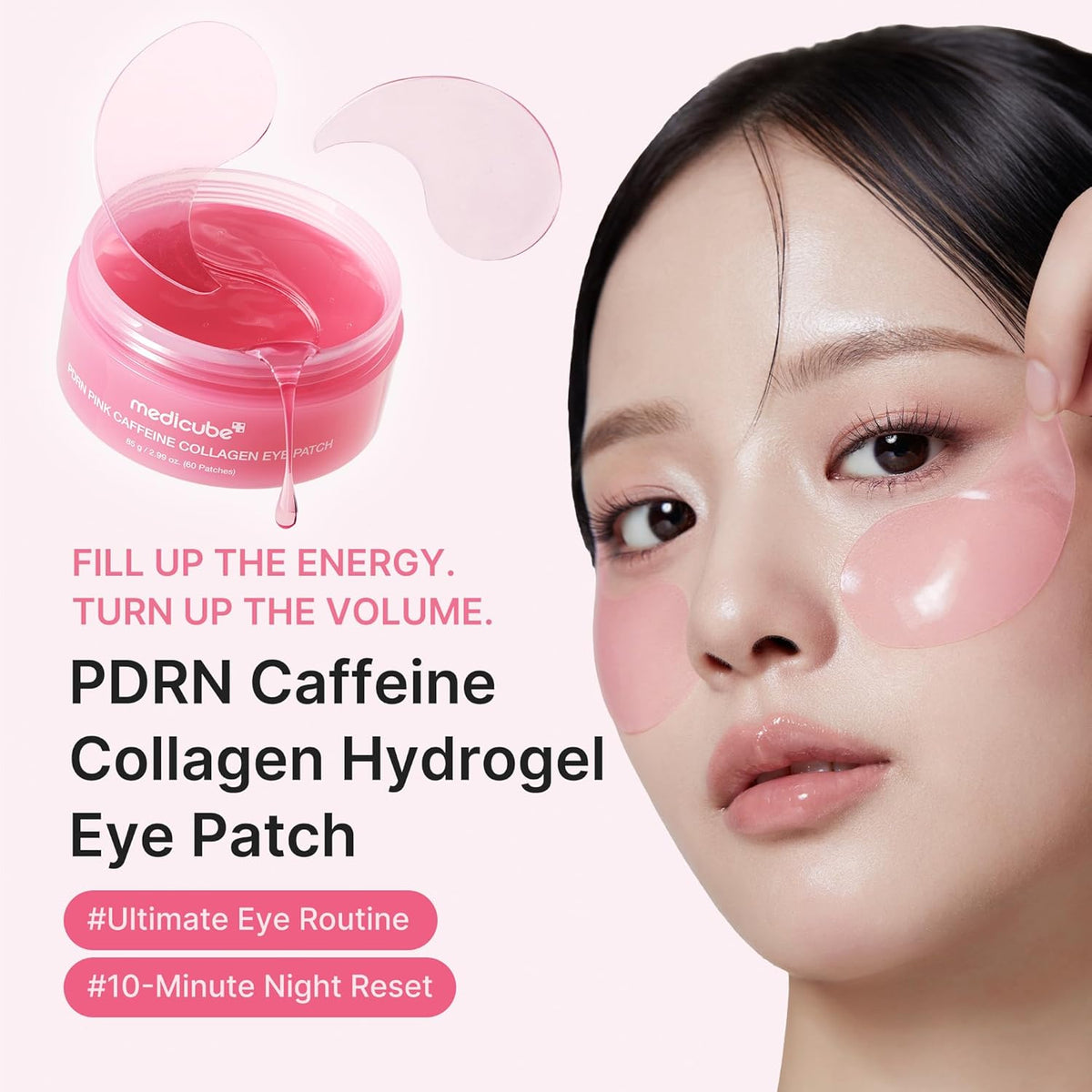 medicube Hydrogel Eye Patches with PDRN, Caffeine & Collagen (60 Counts)