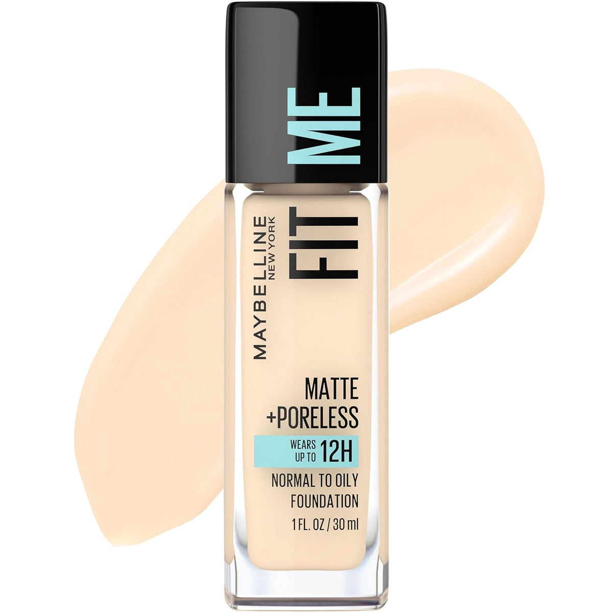 Maybelline Fit Me Matte + Poreless Liquid Oil-Free Foundation Makeup, Toffee, 1 Count (Packaging May Vary)