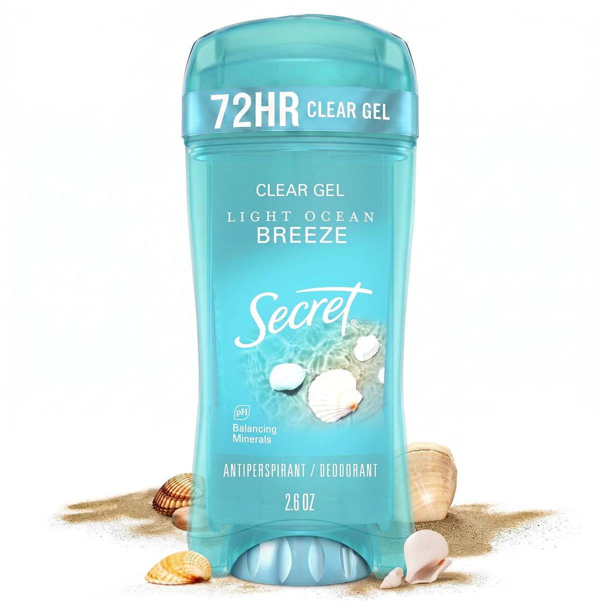 Secret Fresh Antiperspirant Deodorant for Women, 72hr Breathable Sweat & Odor Protection, Instant Freshness & Gentle, PH Balancing Minerals, Clear Gel, Relaxing Lavender Scent, 2.6 oz