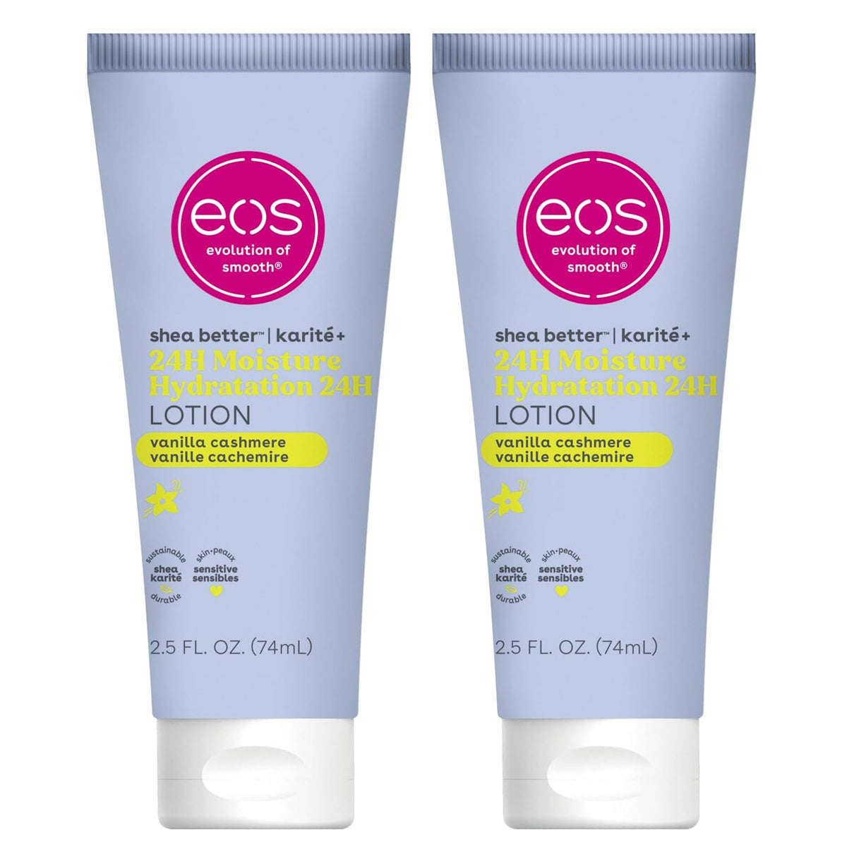 eos 24H Moisture Travel Body Lotion- Fresh & Cozy, Mini Size, 2.5 fl oz