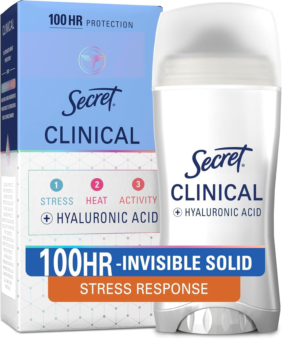 Secret Clinical Strength 100HR Defense, Invisible Solid Antiperspirant Deodorant for Women, A'Ja Wilson Edition, Triple Threat Sweat Protection, Hyaluronic Acid, Court Queen Citrus Scent, 2.6 oz