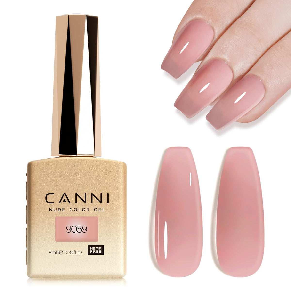 CANNI 9ml Light Yellow Green Gel Nail Polish High Gloss UV LED Soak Off Gel