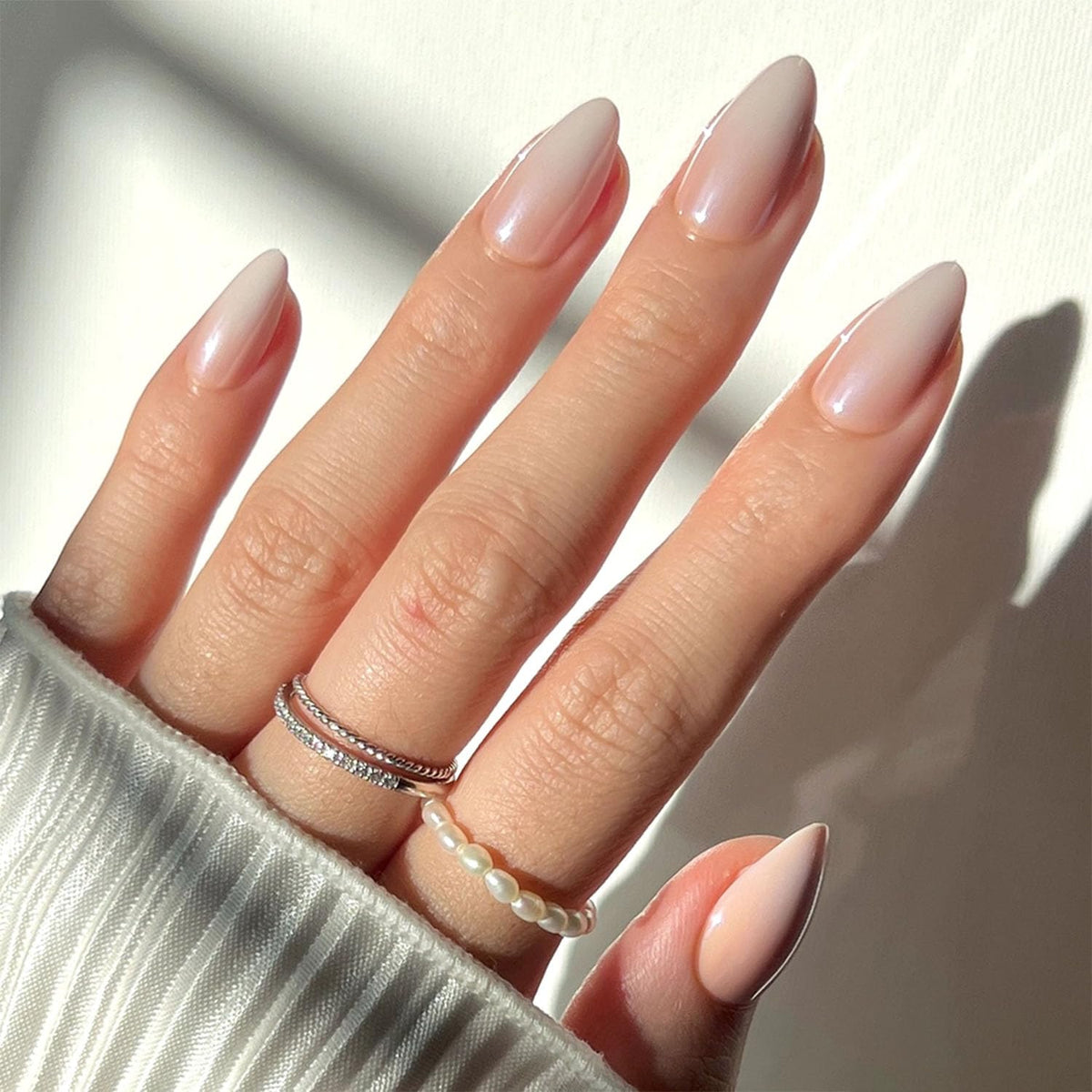 Glamnetic Press On Nails, Short Almond Glossy, Fake Nails 30pc Nail Kit