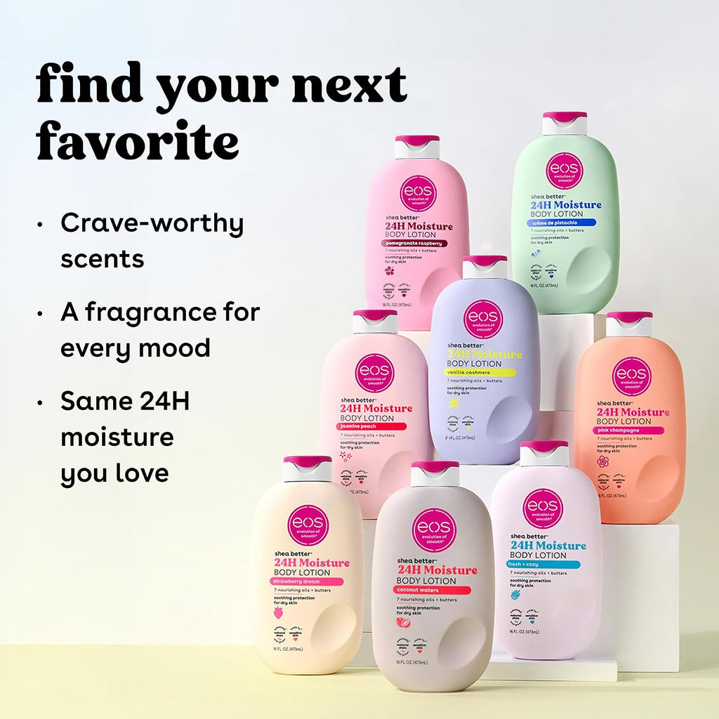 eos 24H Moisture Travel Body Lotion- Fresh & Cozy, Mini Size, 2.5 fl oz
