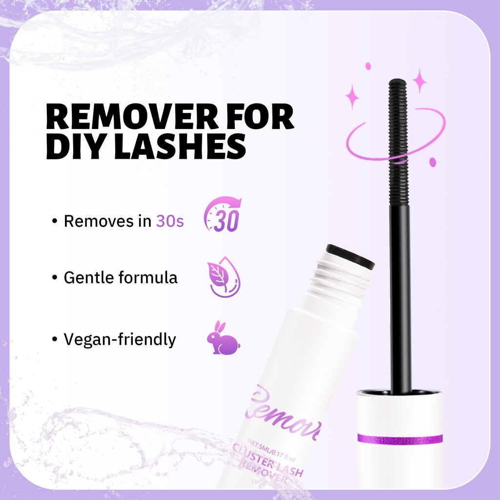 GAQQI Lash Cluster Glue, Waterproof Bond and Seal Lash Glue, Black - 2PCS