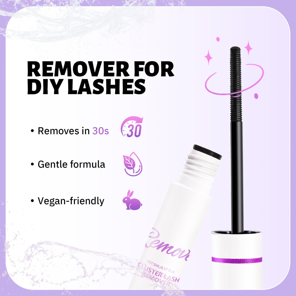 GAQQI Lash Cluster Glue, Waterproof Bond and Seal Lash Glue, Black - 2PCS