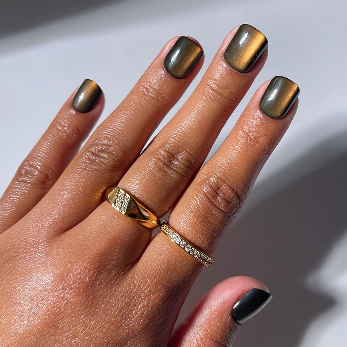 Glamnetic Halloween Press On Nails, Short Almond Glazed, October Nights
