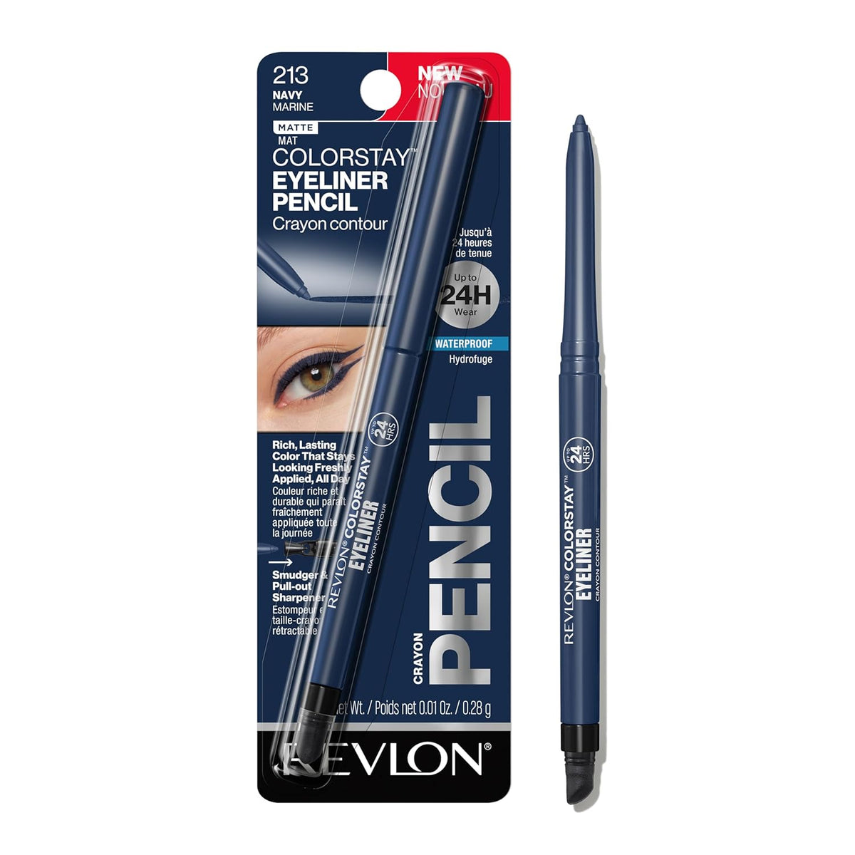Revlon ColorStay Pencil Waterproof Eyeliner, 202 Black Brown, 0.01 oz