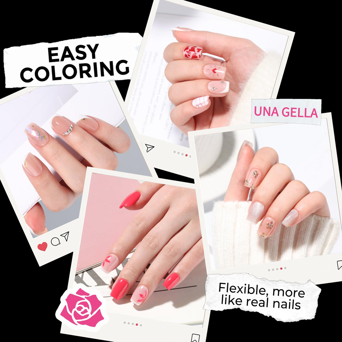 UNA GELLA 20ml*2PCS Nail Glue Remover for Press on, Multi-Functional Pinpoint Glue Remover Fast Removal Gentle Non-Acetone with Crystal Sticks for Nails Polish False Acrylic Nail Tips Home DIY