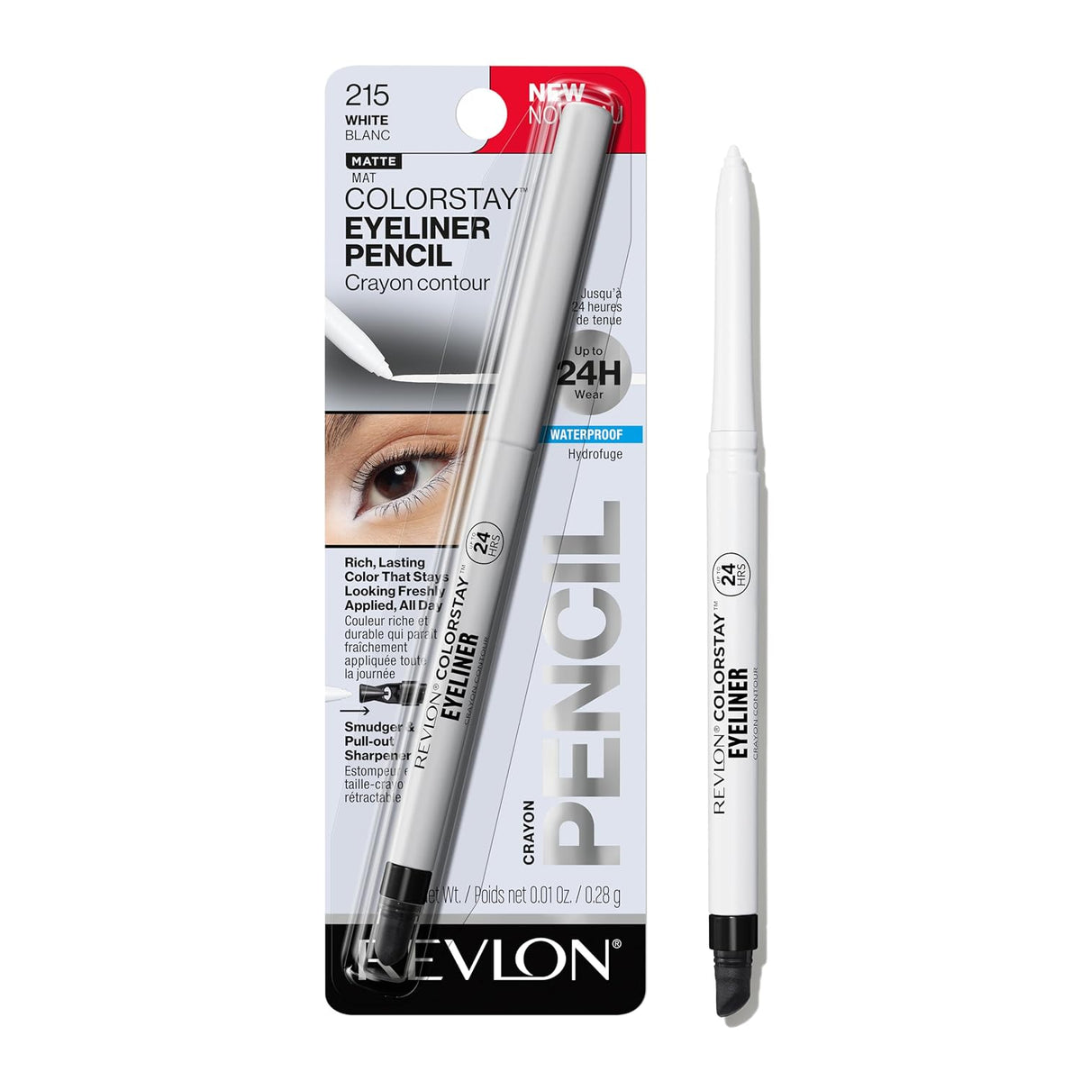 Revlon ColorStay Pencil Waterproof Eyeliner, 202 Black Brown, 0.01 oz