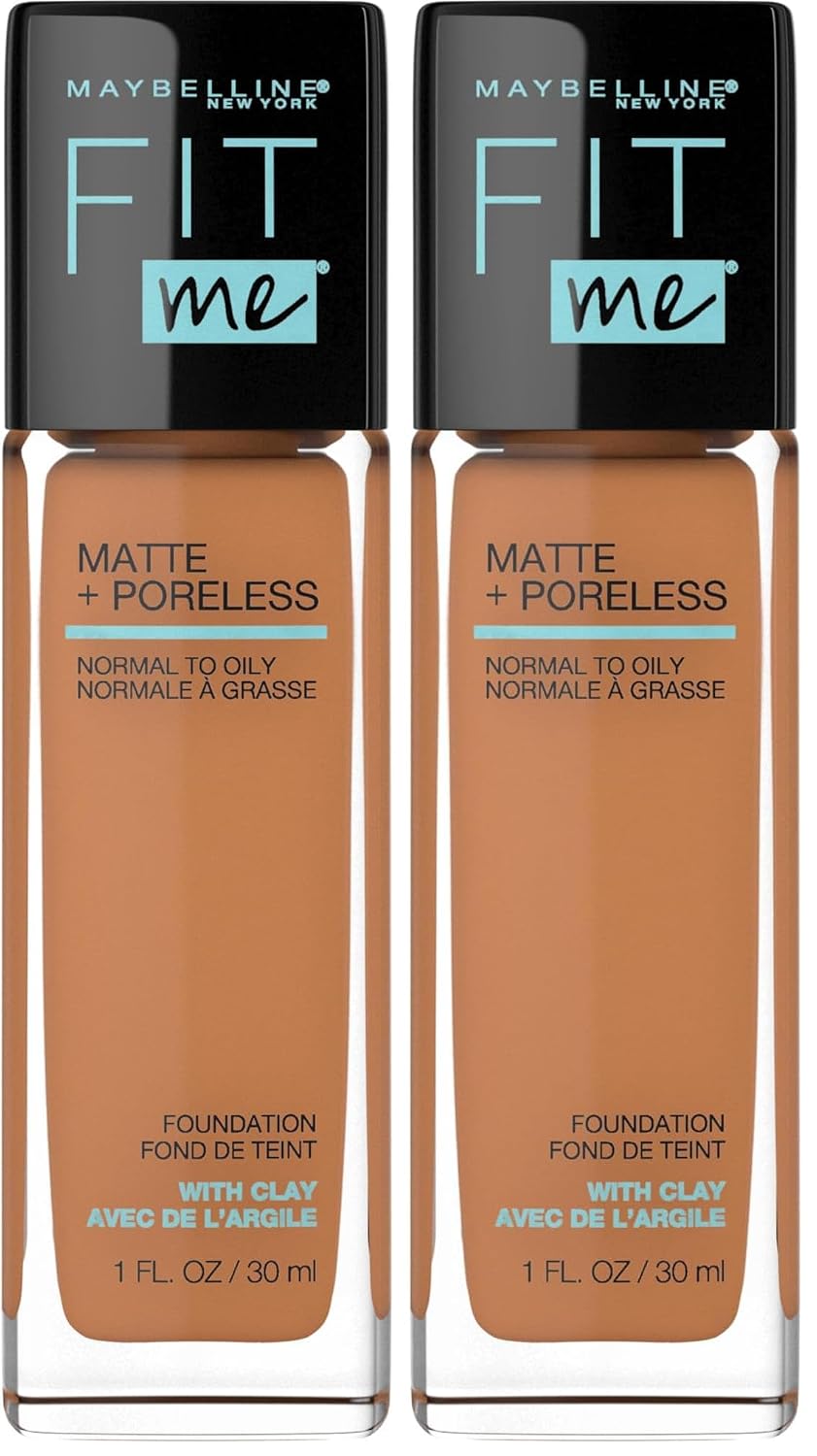Maybelline Fit Me Matte + Poreless Liquid Oil-Free Foundation Makeup, Toffee, 1 Count (Packaging May Vary)