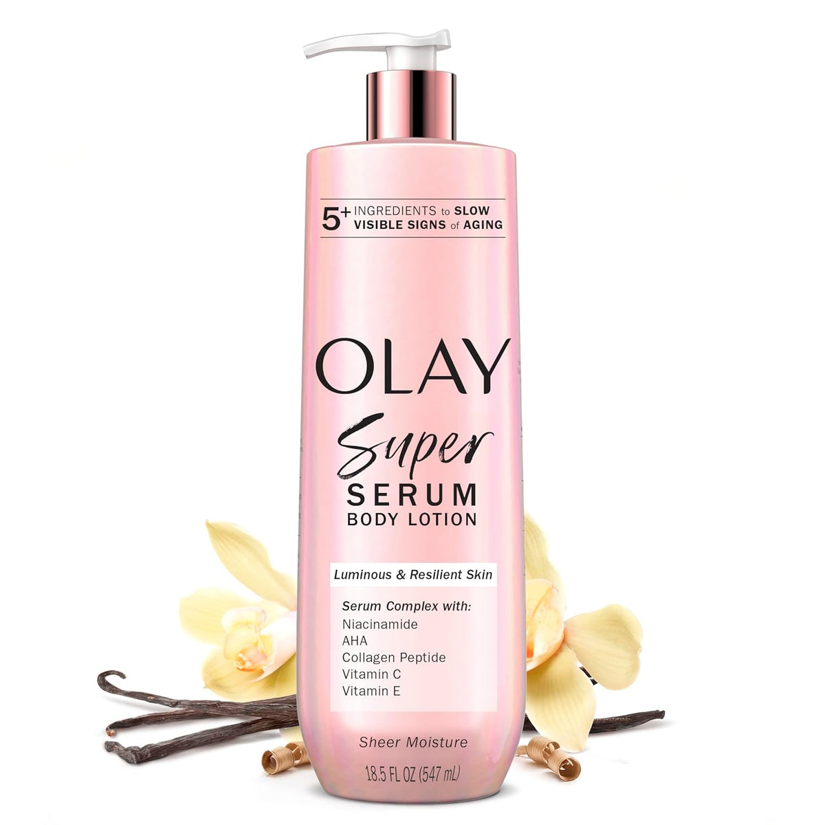 Olay Body Lotion for Women, Firming with Collagen Peptides Serum, Visibly Firmer Skin, 24hr Moisture & Hydration, Fast Absorbing Formula, Vitamin B3 Complex, For All Skin Types, 17 fl oz
