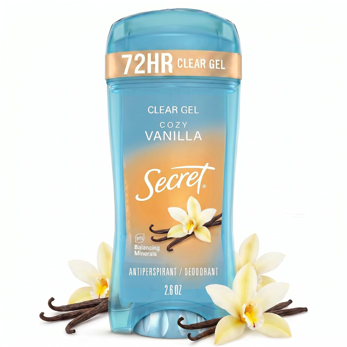 Secret Fresh Antiperspirant Deodorant for Women, 72hr Breathable Sweat & Odor Protection, Instant Freshness & Gentle, PH Balancing Minerals, Clear Gel, Relaxing Lavender Scent, 2.6 oz