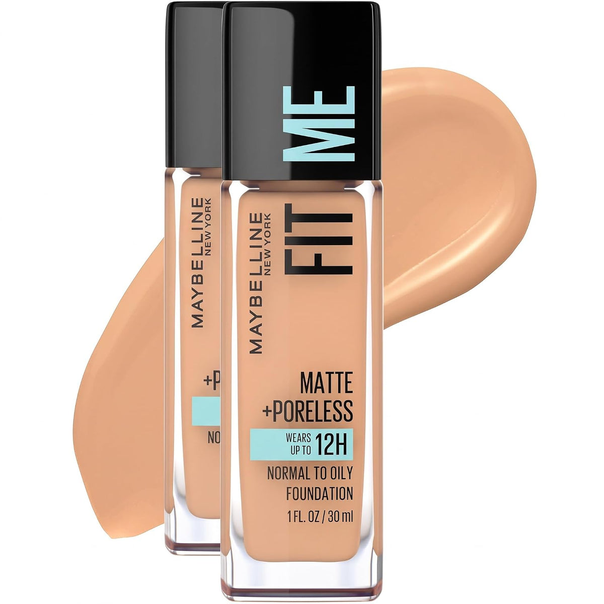 Maybelline Fit Me Matte + Poreless Liquid Oil-Free Foundation Makeup, Toffee, 1 Count (Packaging May Vary)
