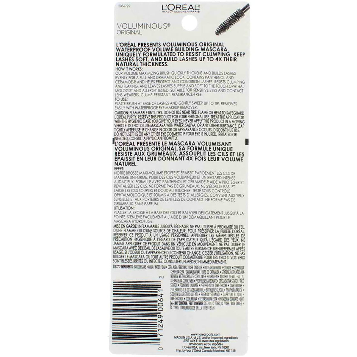 L'Oreal Paris Makeup Voluminous Original Mascara, Deep Burgundy, 0.26 Fl Oz