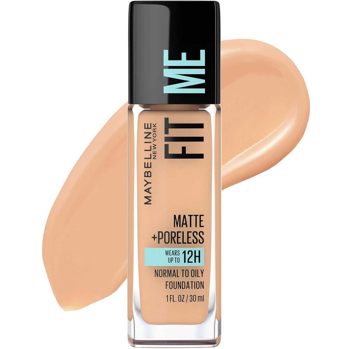 Maybelline Fit Me Matte + Poreless Liquid Oil-Free Foundation Makeup, Toffee, 1 Count (Packaging May Vary)
