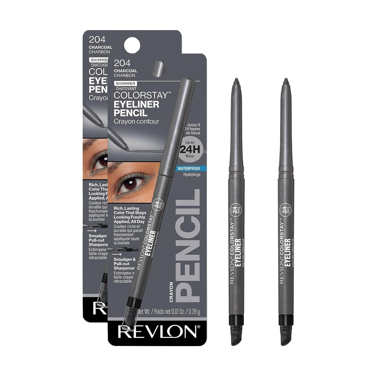 Revlon ColorStay Pencil Waterproof Eyeliner, 202 Black Brown, 0.01 oz