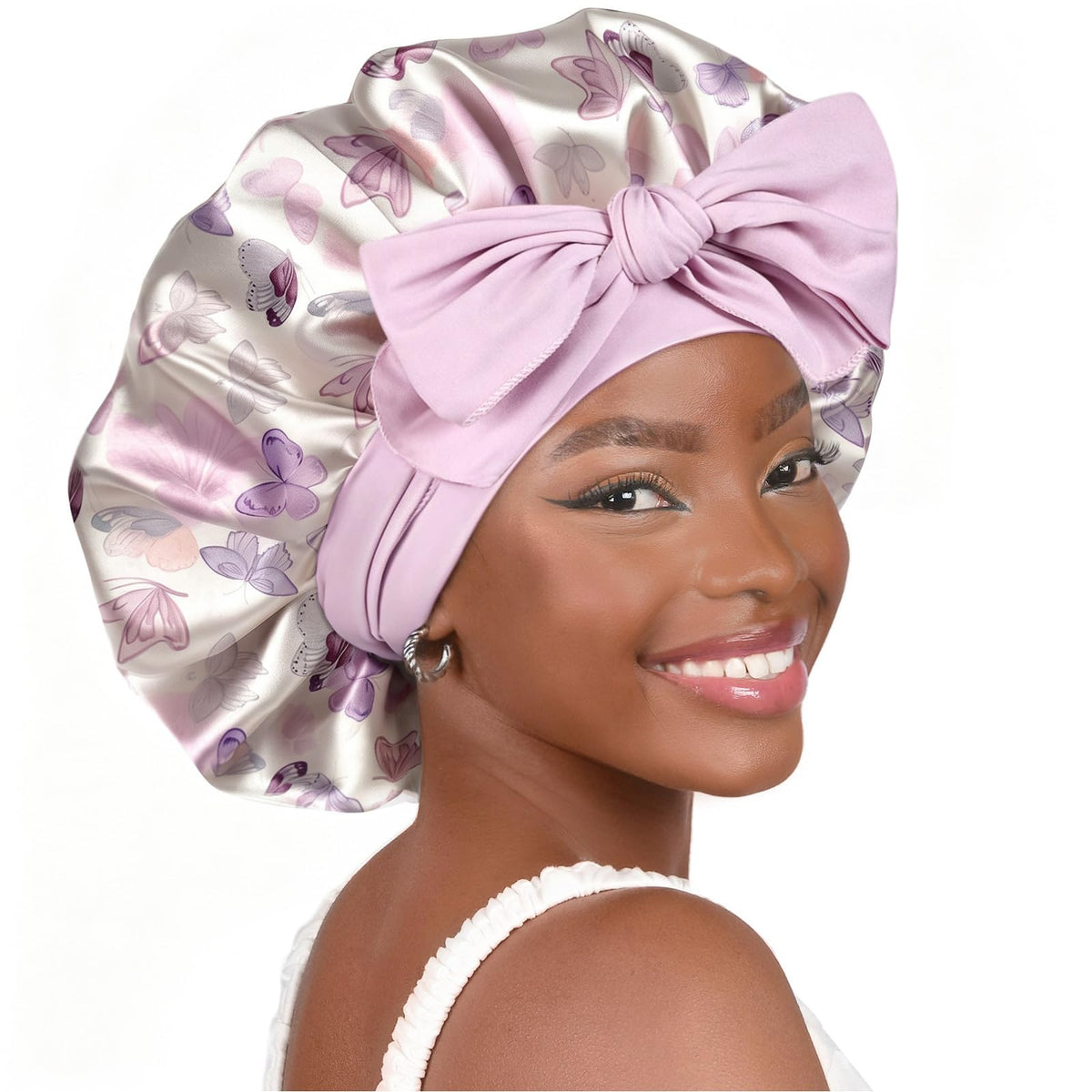 YANIBEST Adjustable Silk Bonnet for Sleeping Women Double Layer Satin Bonnet Reduce Friction Prevent Frizz Curly Hair