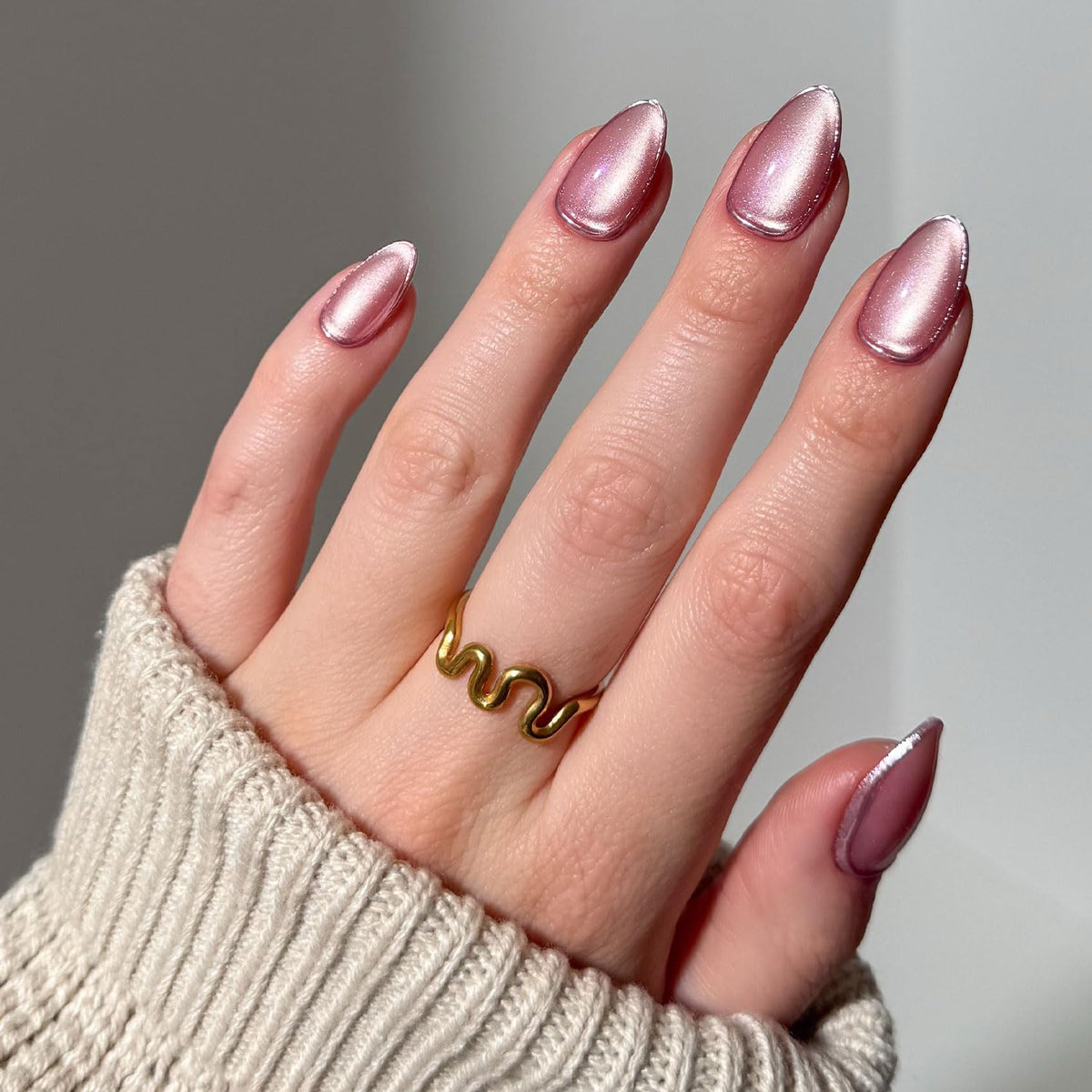 Glamnetic Press On Nails, Short Almond Glossy, Fake Nails 30pc Nail Kit