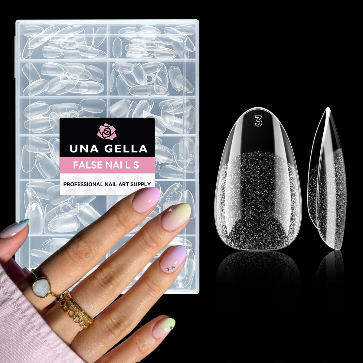 UNA GELLA 20ml*2PCS Nail Glue Remover for Press on, Multi-Functional Pinpoint Glue Remover Fast Removal Gentle Non-Acetone with Crystal Sticks for Nails Polish False Acrylic Nail Tips Home DIY