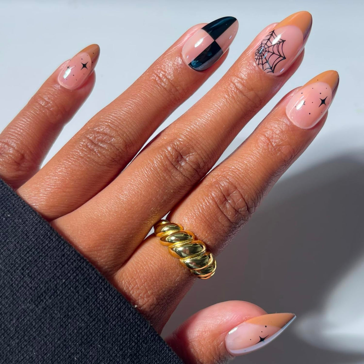 Glamnetic Halloween Press On Nails, Short Almond Glazed, October Nights