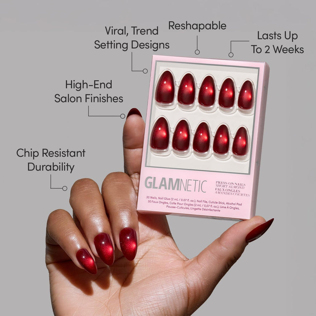 Glamnetic Halloween Press On Nails, Short Almond Glazed, October Nights